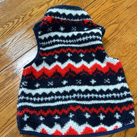 Ralph Lauren POLO Nordic print red, white, blue Sherpa vest. Size 4T. Zip/snap - Picture 5 of 10